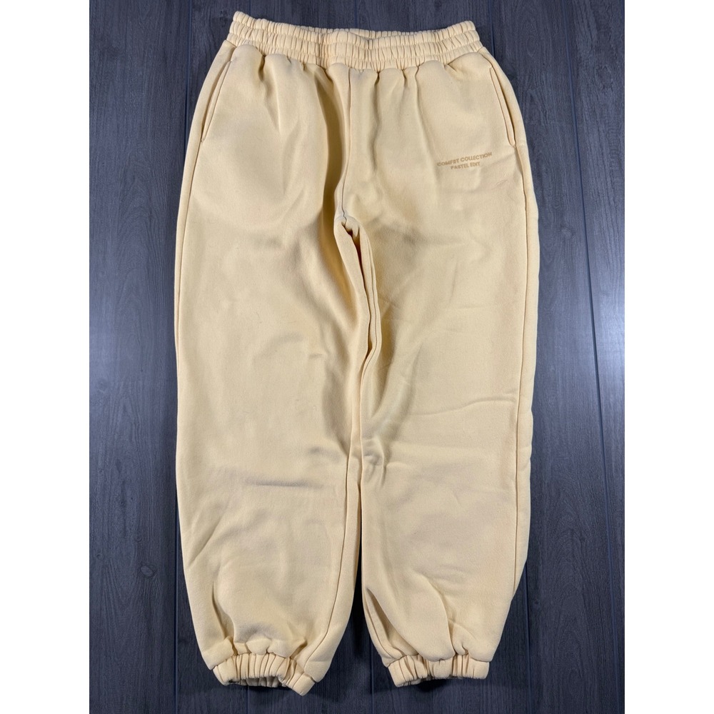 Comfrt Collection Pastel Edit Sweatpants XL Yellow Fleece Joggers
